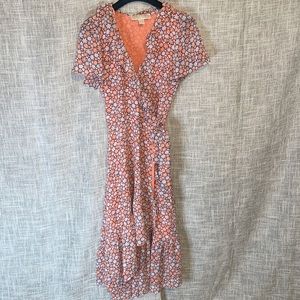 MICHAEL KORS tie around midi flower dress